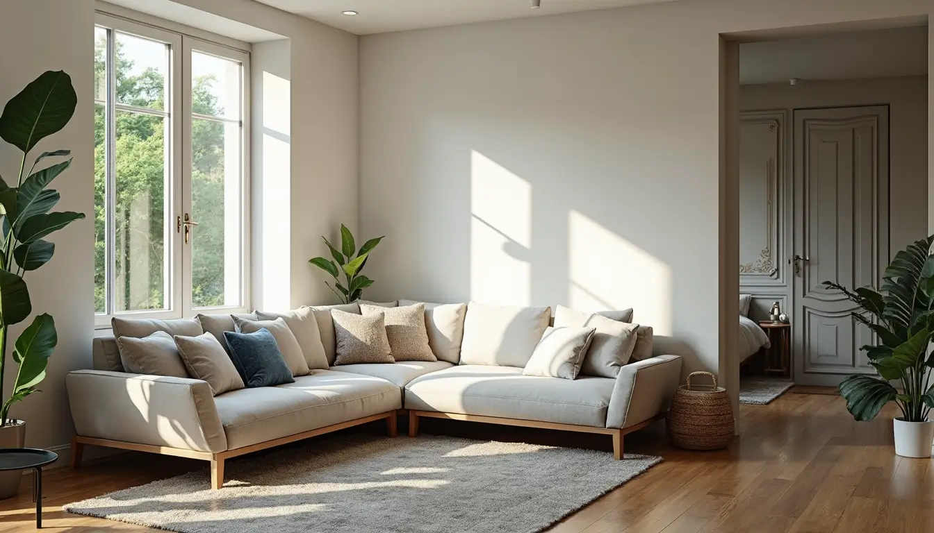 Ventanas Schüco PVC, sofás bien puestos, colchón limpio y entrada de lujo